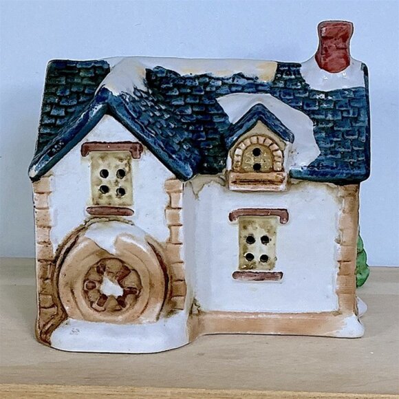 Village Grist Mill Holiday Dickens of London Christmas Porcelain House Vintage - Picture 2 of 16
